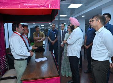Visting of stalls by by Hon'ble  Minister Sh. Monijander Singh Sirsaji